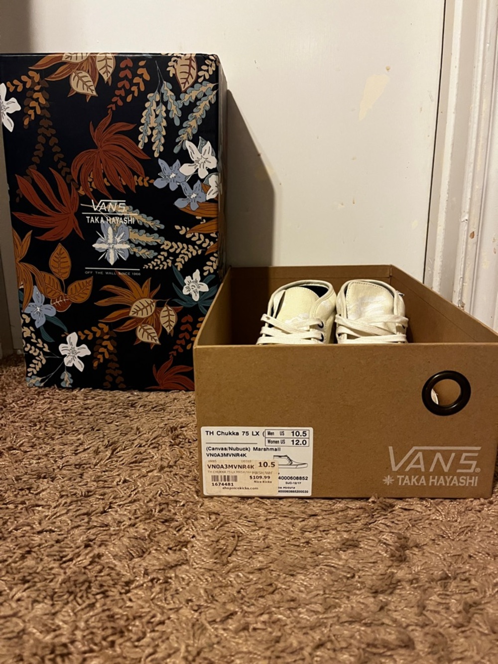 Vans Taka Hayashi Men's Chukka Boots in Marshmallow White size 10.5